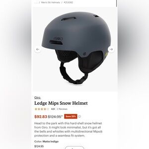 NWT Giro ski snow Helmet in Matte Charcoal